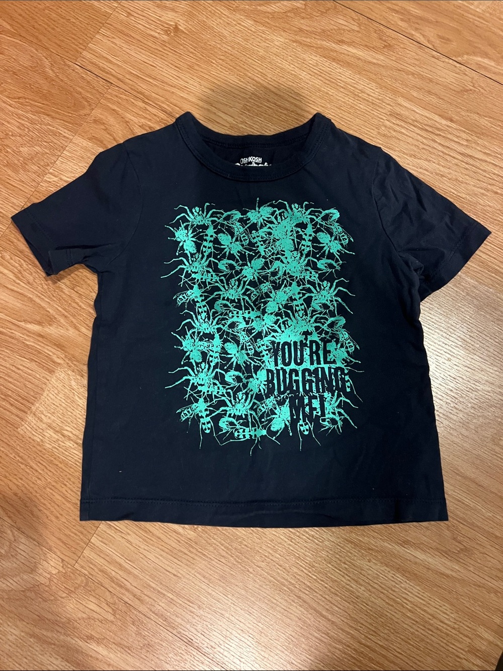 OshKosh B'gosh Black Tee with Teal Bug Graphic